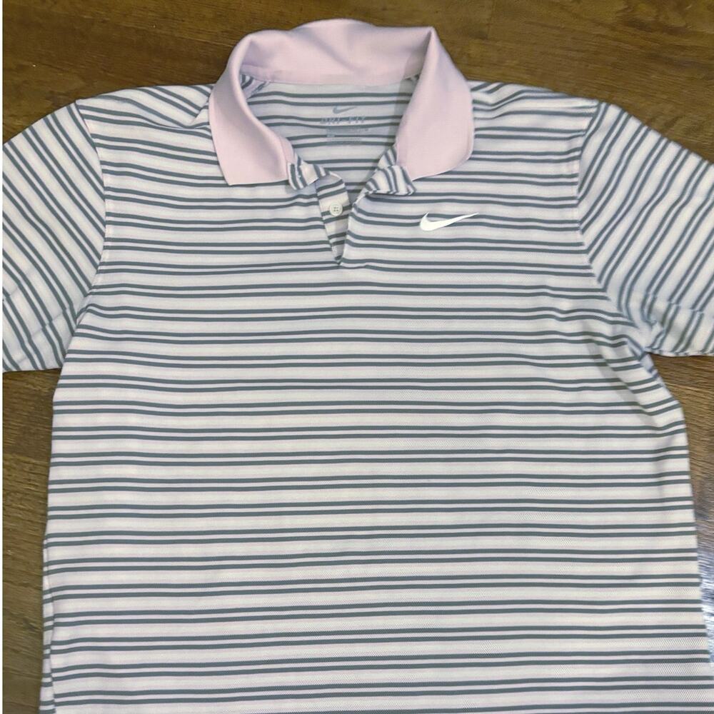 Nike Golf Polo Striped Dri Fit Large